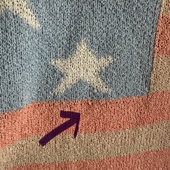 Lisa Robertson Women’s Sweater American Flag Pastel Color Size L - Picture 9 of 9